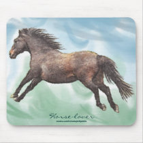 Cantering Horse Horse-lover's Watercolor Mousepad