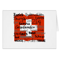 Cantons of Switzerland Card