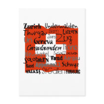 Cantons of Switzerland Card Post Cards
