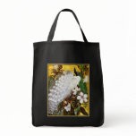 Canvas Bag:  White and Blue Peacocks