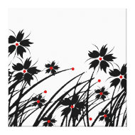 Canvas Floral Red Black White 2 DECOR SETS Gallery Wrapped Canvas