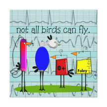 Canvas Nurse Whimsical Birds Stretched Canvas Prints