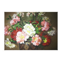 Canvas Painting - Vase of Carnations Canvas Print
