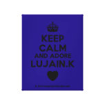 [Crown] keep calm and adore lujain.k [Love heart]  Canvas Print