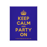 [Crown] keep calm and party on  Canvas Print