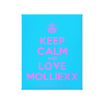 [Cupcake] keep calm and love molliexx  Canvas Print