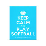[Crown] keep calm and play softball  Canvas Print