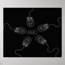 Canvas Print B&W Nerd X-Ray Computer Mice