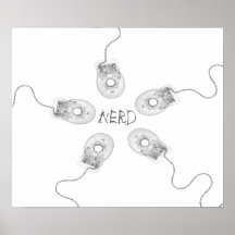 Canvas Print B&W Nerd X-Ray Computer Mice Negative