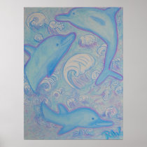 Canvas Print -Happy Dolphins