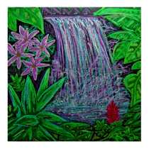 Canvas print- Waterfall in the Rainforest by rlwinkelmann Canvas print- Waterfall in the Rainforest