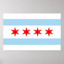 Canvas Print with Flag of Chicago, U.S.A.