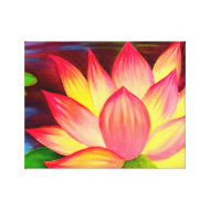 Canvas Prints Lotus Flower Painting Art wrappedcanvas