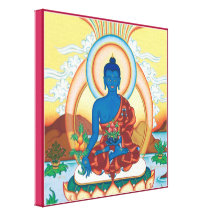 CANVAS SQUARE - Medicine Buddha - Healing Master Stretched Canvas Print
