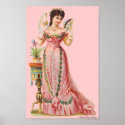 CANVAS WALL ART VICTORIAN ERA FRENCH LADY WITH FAN POSTER
