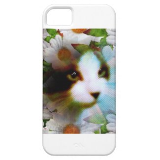 canvass kitty surrounded by flowers iPhone 5 cases