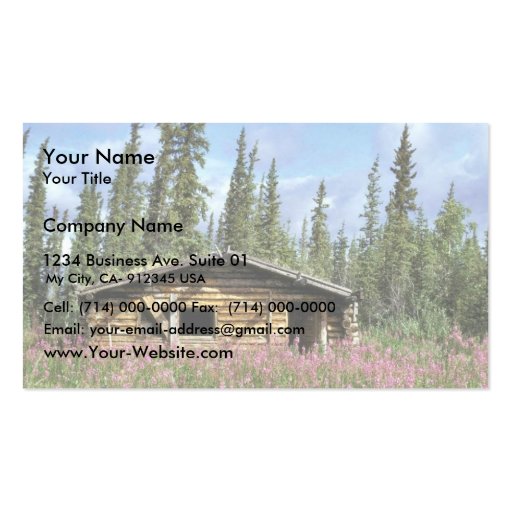 Canyon Village log cabin Business Card (front side)