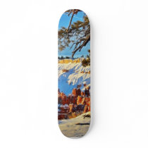 Canyon Winter Snow Pine Trees Utah skateboards by lifesphere Canyon Winter Snow Pine Trees Utah skateboards