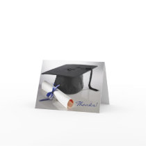Cap and Diploma Photo Graduation Thank-You Card by GraduateShoppe Cap and Diploma Photo Graduation Thank-You Card