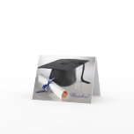 Cap and Diploma Photo Graduation Thank-You Card