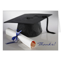 Cap and Diploma Photo Graduation Thank-You Card