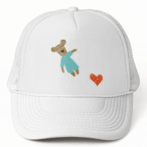 Cap Bear luv white woman girl sport heart adorable hats