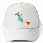 Cap Bear luv white woman girl sport heart adorable hats