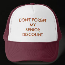 CAP< BROWN, SENIOR DISCOUNT hats