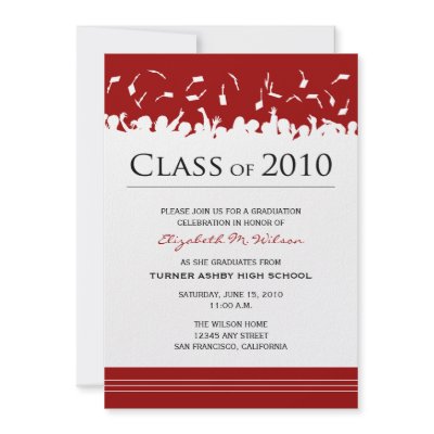 Cap & Gown 2011 Graduation Announcement (red) (10-pack)