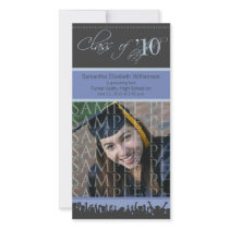 Cap & Gown Graduation Photo Announcement (lilac) photo cards