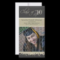 Cap & Gown Graduation Photo Announcement (taupe)