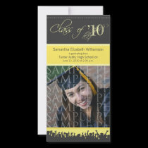 Cap & Gown Graduation Photo Announcement (yellow)