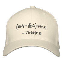 Cap, Schrodinger wave equation, black thread embroidered hats by dantopa Cap, Schrodinger wave equation, black thread embroidered hats