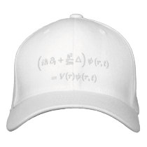Cap, Schrodinger wave equation, white thread embroidered hats by dantopa Cap, Schrodinger wave equation, white thread embroidered hats