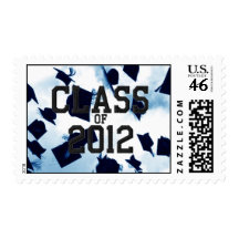 Cap Toss Black & White Class of 2012 Grad Stamp