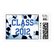 Cap Toss Blue Class of 2012 Grad Stamp