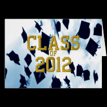 Cap Toss Gold Class of 2012 Grad Notecard cards