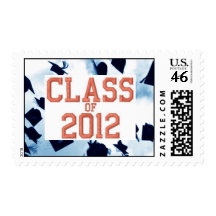 Cap Toss Orange Class of 2012 Grad Stamp