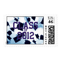 Cap Toss Purple Class of 2012 Grad Stamp