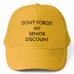 CAP, YELLOW, SENIOR DISCOUNT MESH HATS