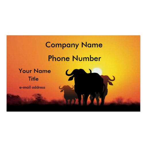 Cape Buffalo Business Card (front side)