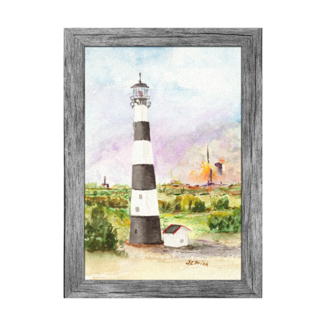 Cape Canaveral Lighthouse Rocket Launch Watercolor Canvas Prints