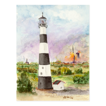 Cape Canaveral Lighthouse Rocket Launch Watercolor Post Cards