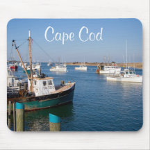 Cape Cod Bay Chatham Mass Fishing Boats  Mousepad