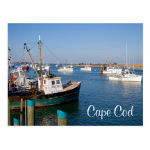 Cape Cod Chatham Mass Boats in Bay  Post Card