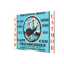 Cape Cod Mayflower Eatmor Cranberries Brand Stretched Canvas Prints