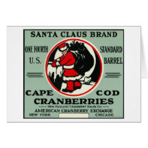 Cape Cod Santa Claus Brand Cranberry Label Cards