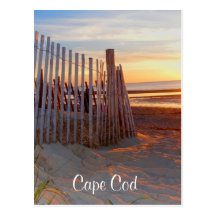 Cape Cod Sunrise Over  Beach Brewster MA Post Card