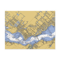 Cape Coral, Florida Nautical Harbor chart Postcard by sailorpatp Cape Coral, Florida Nautical Harbor chart Postcard
