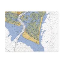 Cape Fear, NC Nautical Chart Postcard by sailorpatp Cape Fear, NC Nautical Chart Postcard